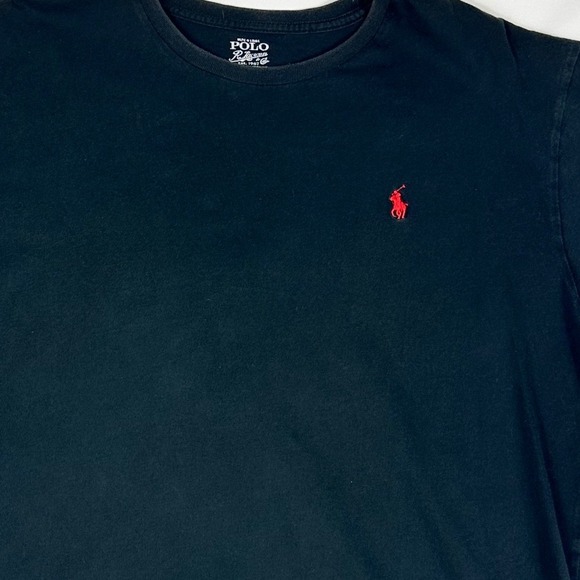 Polo Ralph Lauren T-Shirt Men's Short Sleeve Pony Logo Black L - Picture 2 of 5